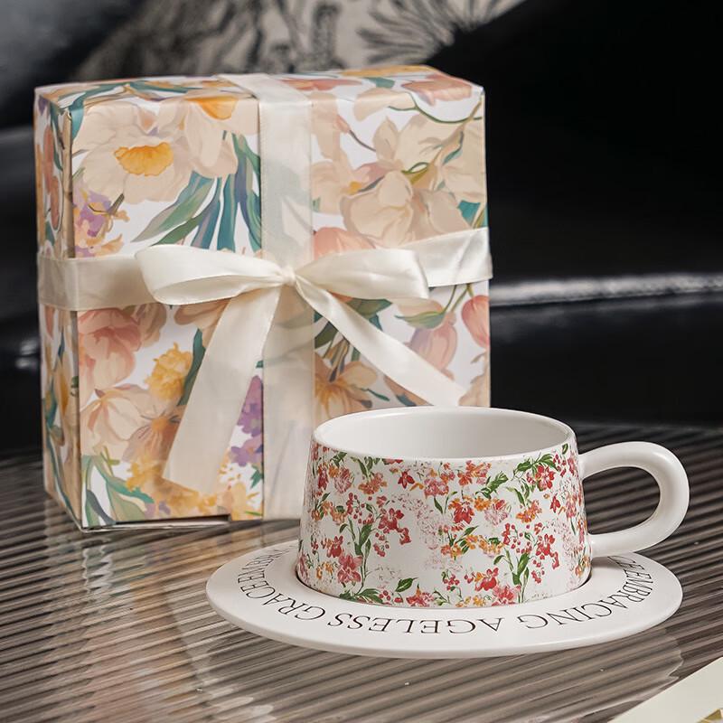 SX Lily Ceramic Coffee Cup and Saucer Set