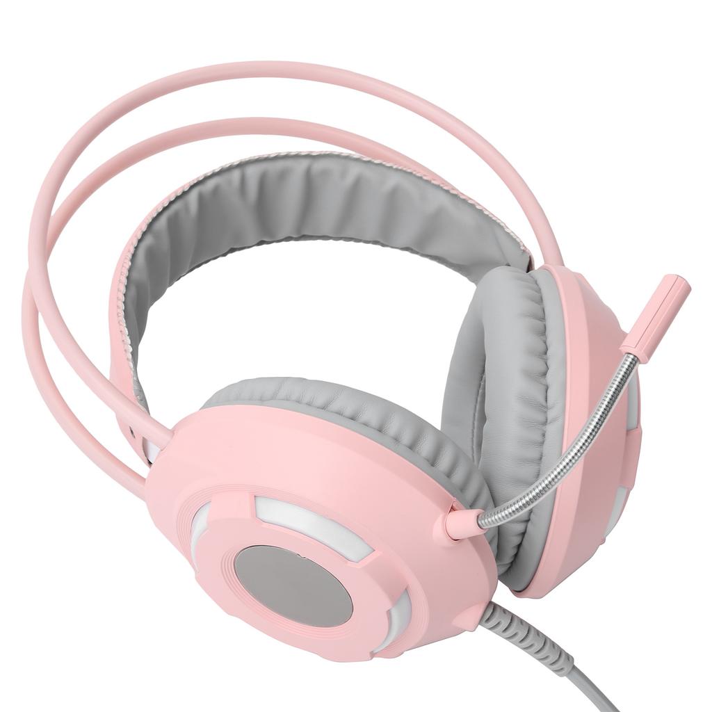 AJAZZ Over-Ear Hörlurar 7.1 Stereoljud Brusreducering Trådbundet Headset med USB-gränssnitt(Rosa )