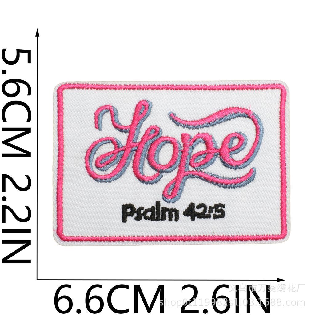 Believe In Light Positive Energy Embroidery Cloth Sticker Bag Decoration Jesu Patch Sticker Faith English Alphabet Embroidery Seal Ironing