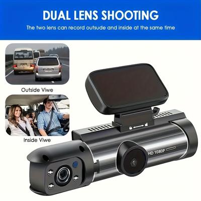 1080P-Dualkamera-Dashcam für Autos mit IR-Nachtsicht, Loop-Aufnahme und Weitwinkelobjektiv – 3,16-Zoll-IPS-Bildschirm