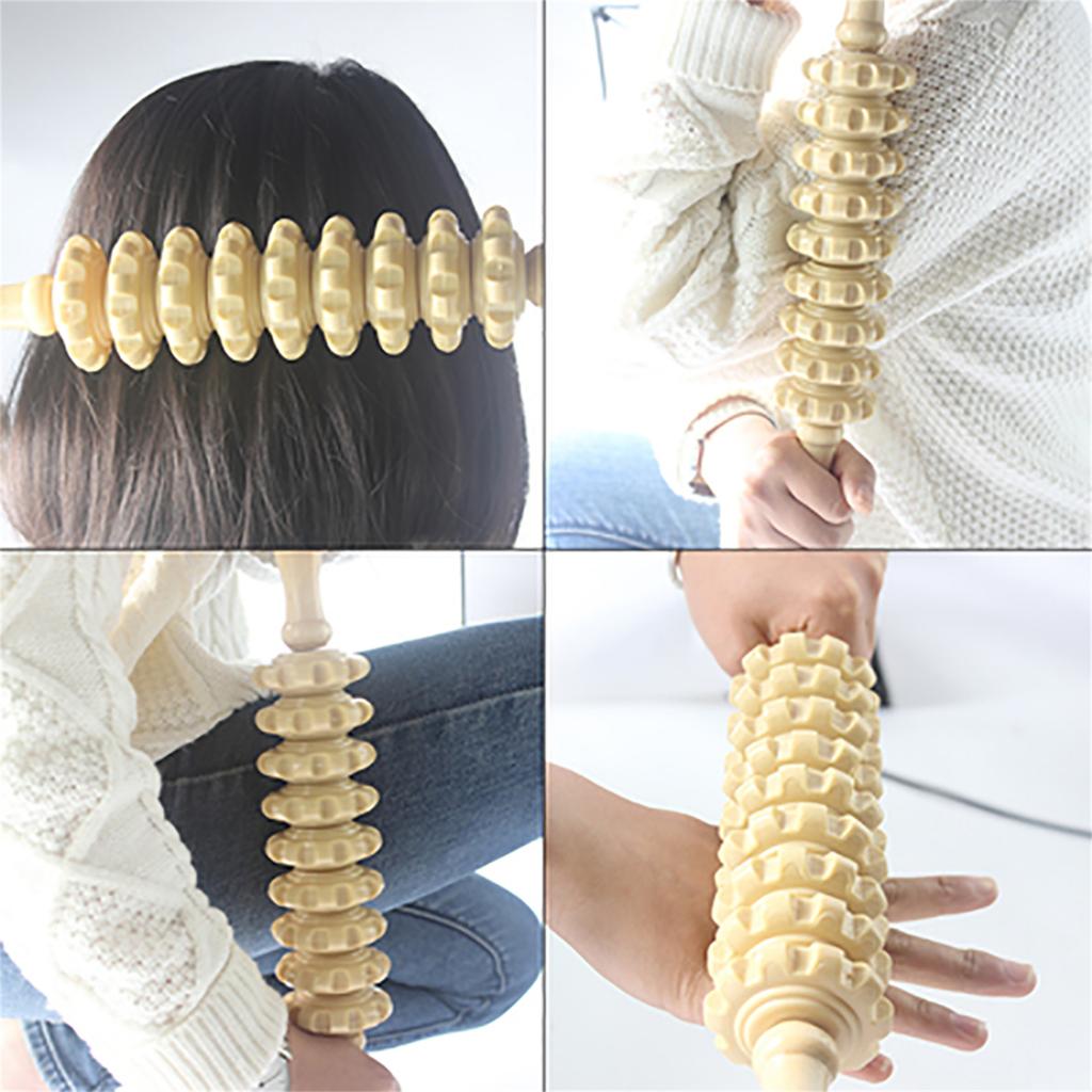 12 Roller Massage Tool Wood Therapy Body Massage Anti Cellulite Roller Stick