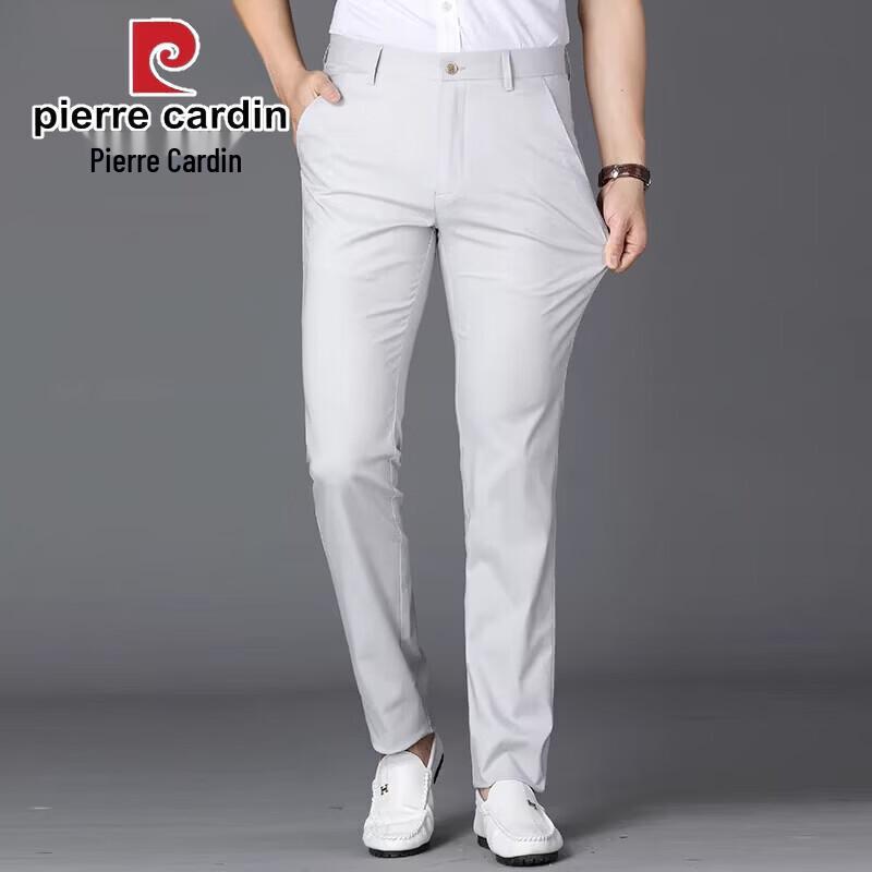 Pierre Cardin Men s Linen Blend Straight-Leg Business Casual Pants 32