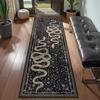 Black Vintage Snake Floral Runner Rug Non-Slip Washable Floor Mat for Hallway Living Room Home Decor