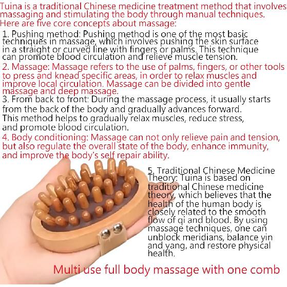 Natural Wooden Handheld Wood Therapy Massage Tool, Used for Fat and improving Lymphatic Blood Circulation, Dry Brush for Removing Dead Skin, SPA