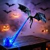 Bordplade Klassisk Harpiks Ildspyende Drage Bogreol Hjørne Lys 3D Flyvende Drage Hylde Dekoration Halloween Indendørs Display Gave