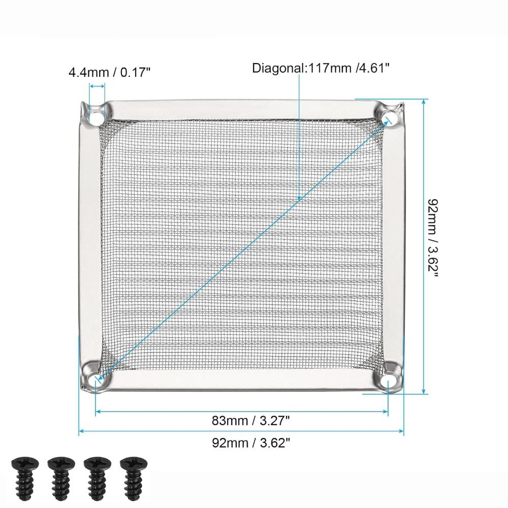 Anti Rust Computer Fan Filter Grills Aluminum with Screws Dust Cover Silver Black Dust Filter Cover Computer Cooling