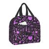 Pattern Insulated Lunch Bag for School Office Halloween Cat Skull Leakproof Cooler Thermal Bento Box Women Children
