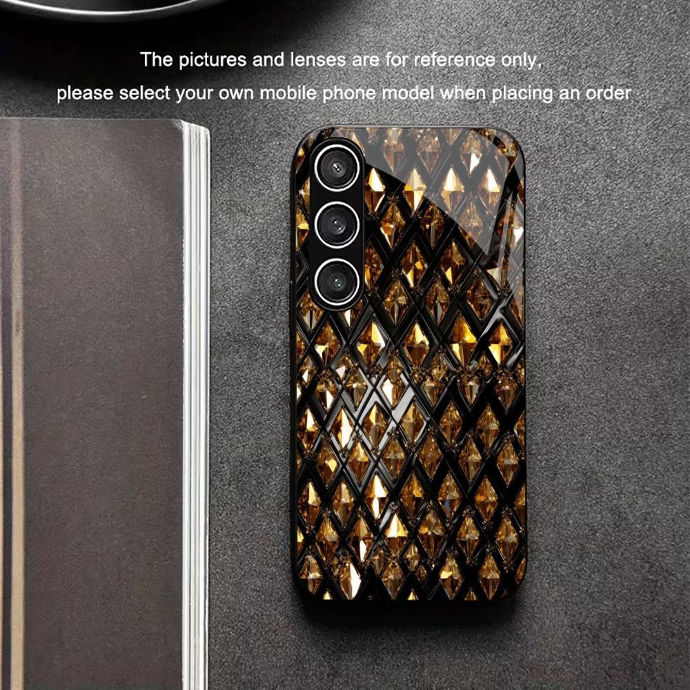 Business Black gold Leader PhoneCase Glass PhoneCase for Samsung Galaxy S26 S25 S24 S23 S22 S21 FE Ultra Plus Dropresistant