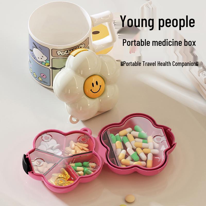 Dopamine Flower 7-Day Mini Pill Organizer & Sealed Storage Box