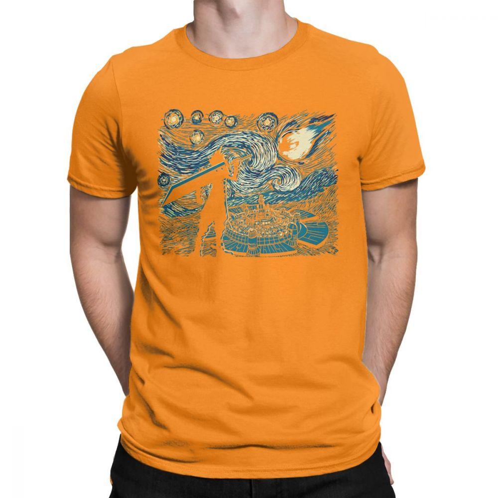 Men Starry Fantasy Van Gogh Final Fantasy T Shirts Portrait Vincent Pop Art Game Cotton Funny Short Sleeve Tees Gift T-Shirts