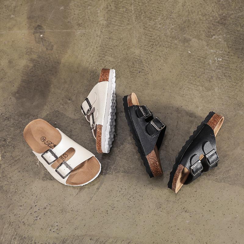 2024 Jarní a podzimní móda Dětské korkové pantofle Chlapecké jednoslovné cool pantofle Módní Dívčí plážové boty KWN-A509