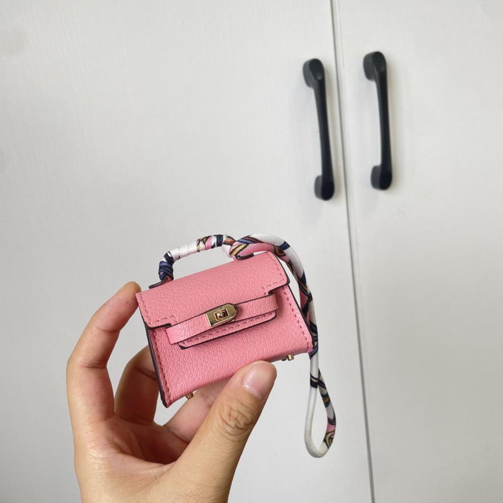 Bag Pendant Cute Earphone Bag Leather Car Keychain