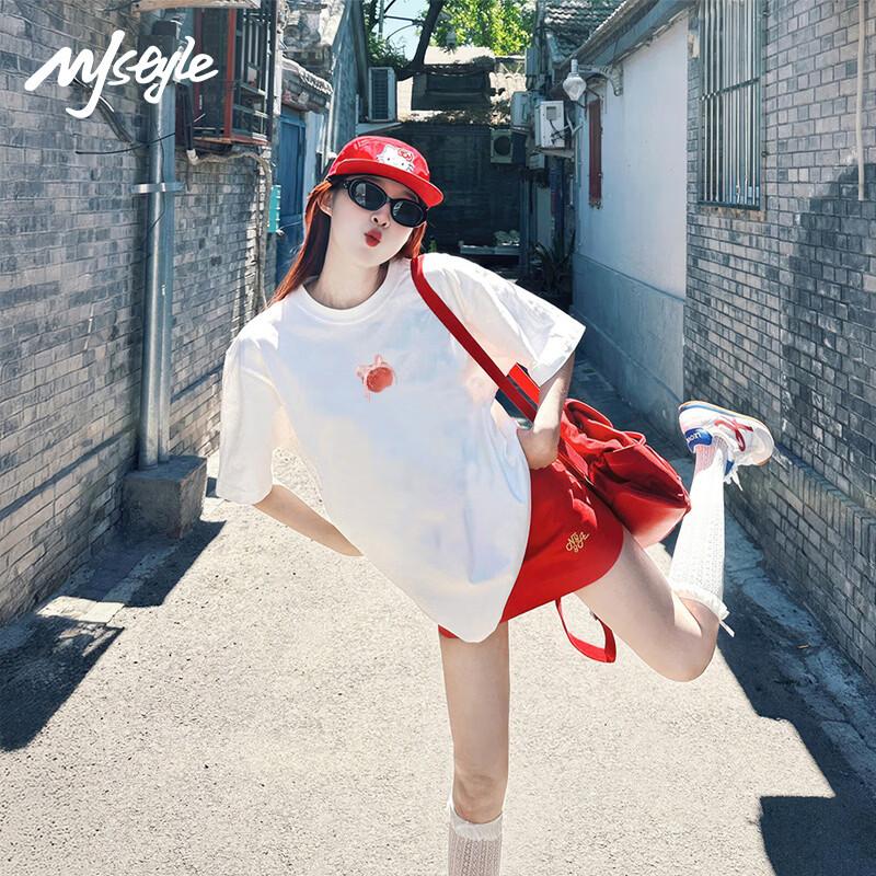 Женская хлопковая футболка MJ STYLE с круглым вырезом M
