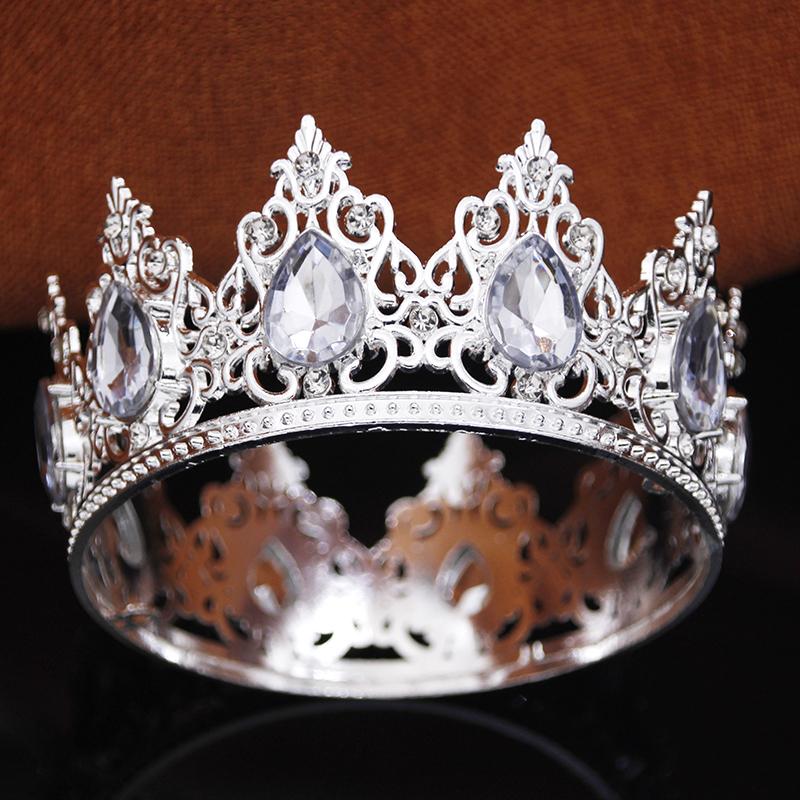 Luxury Water Drop Small Tiaras and Crowns for Girls Party Prom Cake Topper Crown Diadem Little Tiara Jewelry Flowers Ornaments
