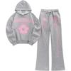 Nowy Trend Y2k GORGLITTER Modne Litery i Gwiazdy Sweter z Nadrukiem 3D Spodnie Dresowe Unisex