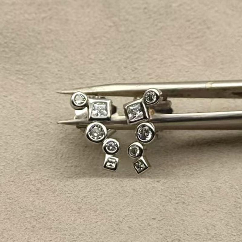 High Quality Classic Fashion Jewelry Trendy David Yurm Sparkling Zircon 24K Gold Plated Original Logo Earrings Gift