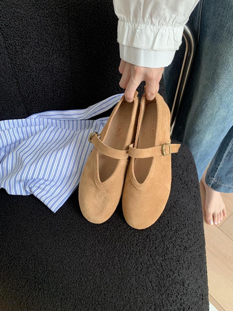 

Fashion IPPEUM Red Ballet Flats Shoes For Women 2025 New Fashion Blue Round Toe Shoes Flats Mary Janes 250 хаки