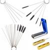 15-Piece Carburetor Jet Cleaning Brush Set with Spray Gun Nozzle Cleaners - Stainless Steel Needles & Nylon Brushes