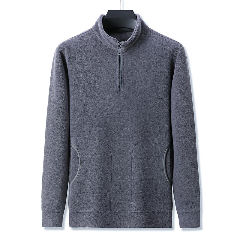 

Men s Fleece Half-Zip Stand Collar Long Sleeve Winter Jacket XL сірий колір