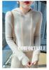 Women's 100% Pure Wool Cable Knit Hoodie Sweater - Autumn/Winter Collection.