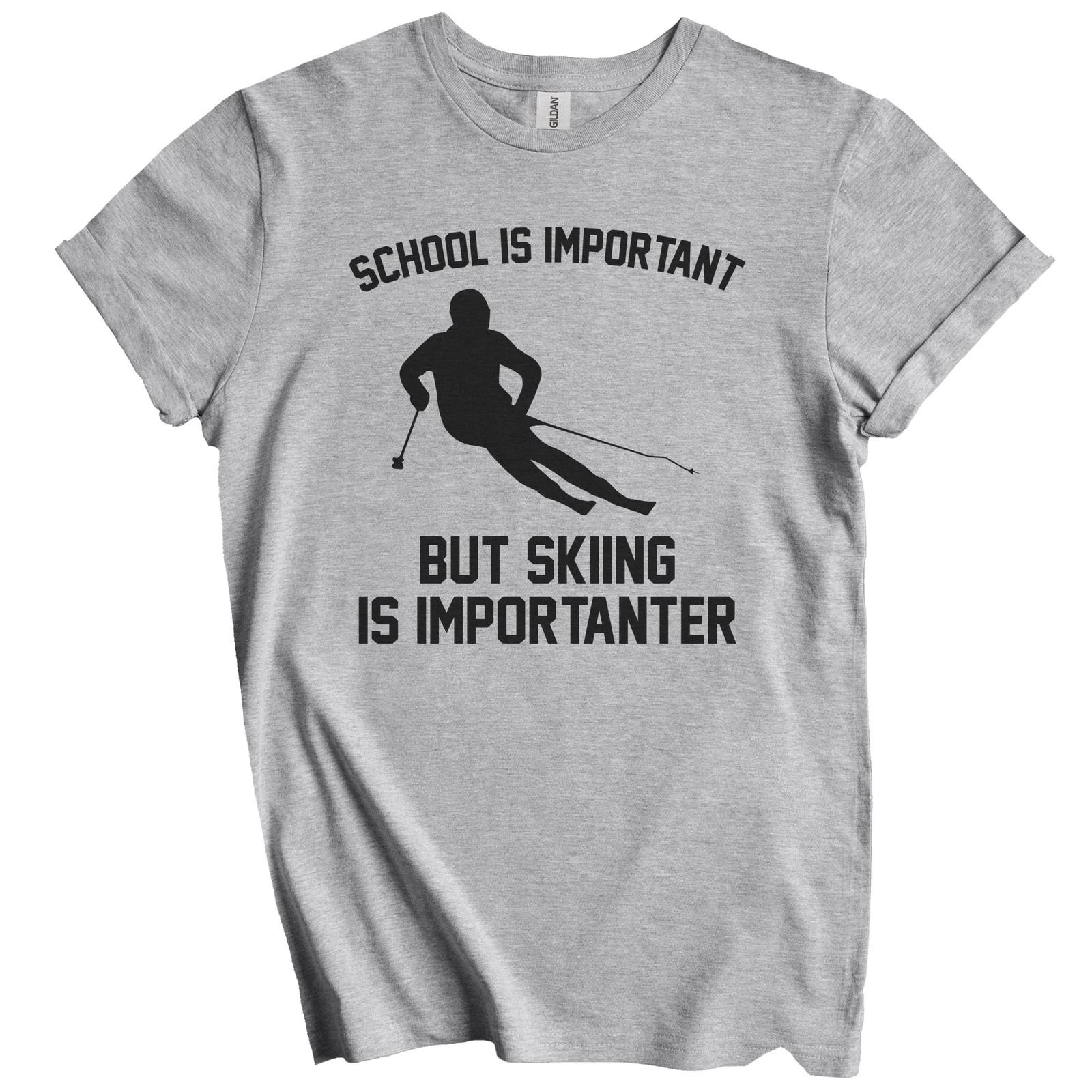 

School Is Important But Skiing Is Importanter Funny Shirt 2XL