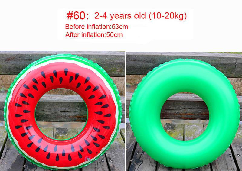 Watermelon Pool Float Inflatable Swim Tube Swim Accessory Swimming Ring For Summer Water Sports Swimming Circle Swim Float