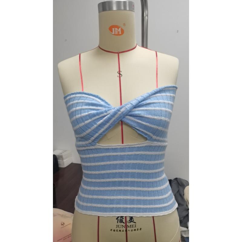 Frühlings- und Sommer-Damenpullover Gestrickte Neckholder-Tops und trägerlose Westen