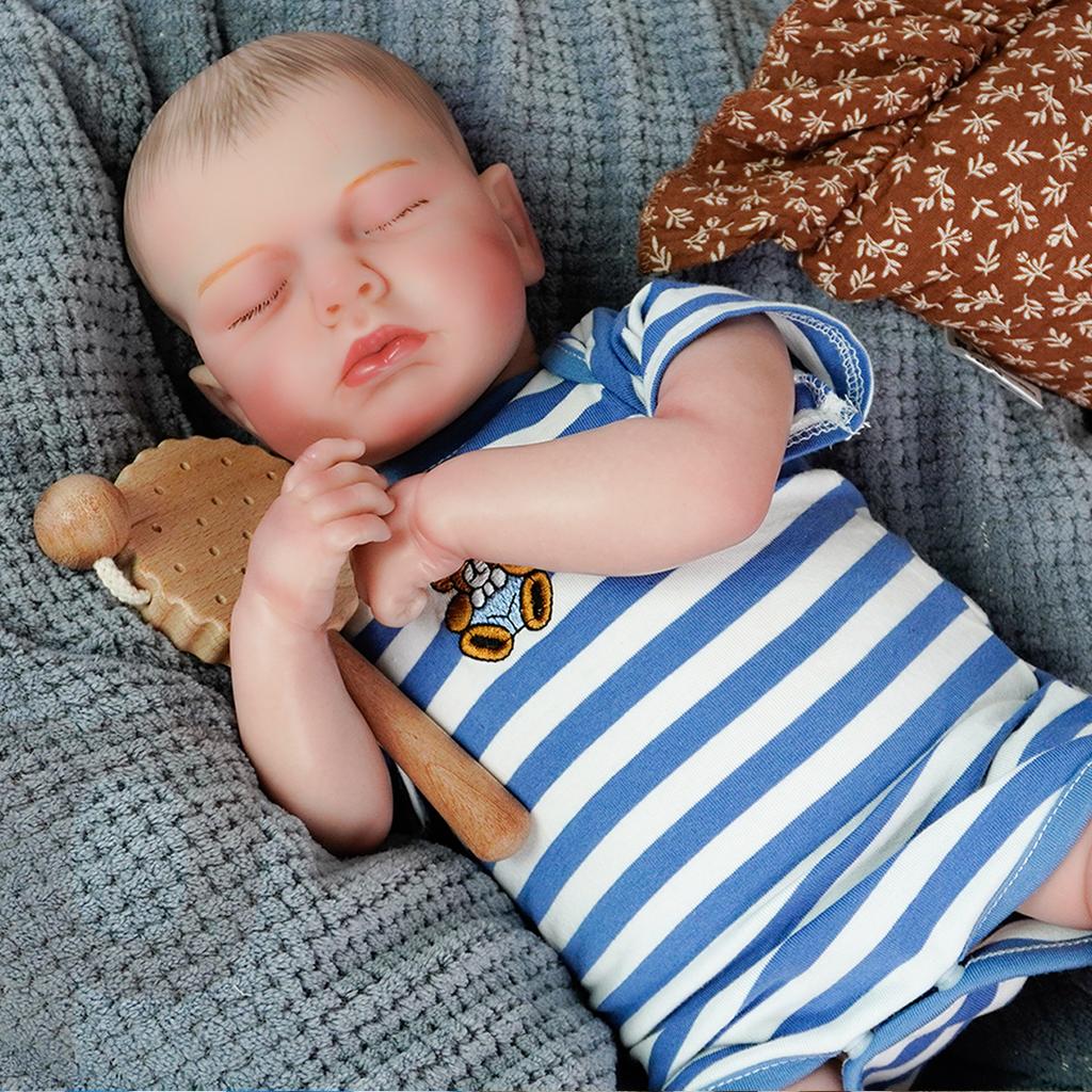 Realistic Baby Doll 48cm Cloth Body Colloid Limb Doll Newborn Doll Toy Gift Exquisite Gift Child Companion Doll Christmas Gift