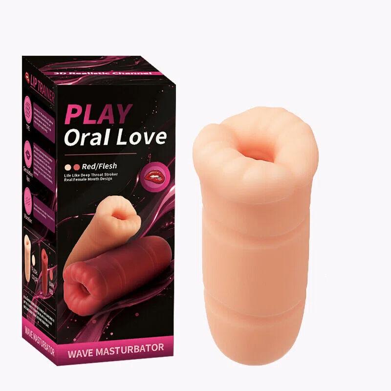 Masturbador Oral para Hombres Taza Boca Realista Stroker de Pene con Vibrador de Bala Extraíble Juguete Portátil para Hombres Adultos