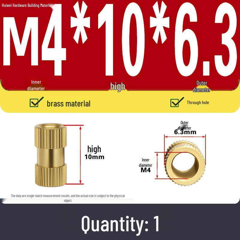 Zwei-Wege-Spritzguss Kupfer Rändelmuttereinsatz (M2-M8)