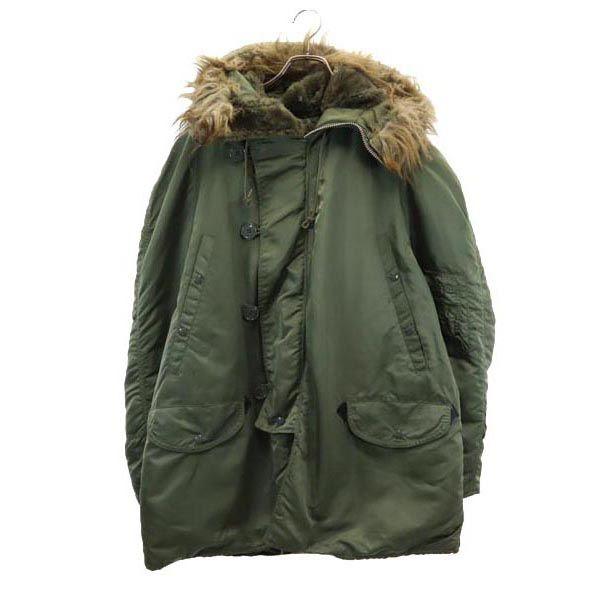 

ALPHA 90-х годов Сделано в США Старая хлопковая набивка Летная куртка L Капюшон из искусственного меха Мужская Б/У