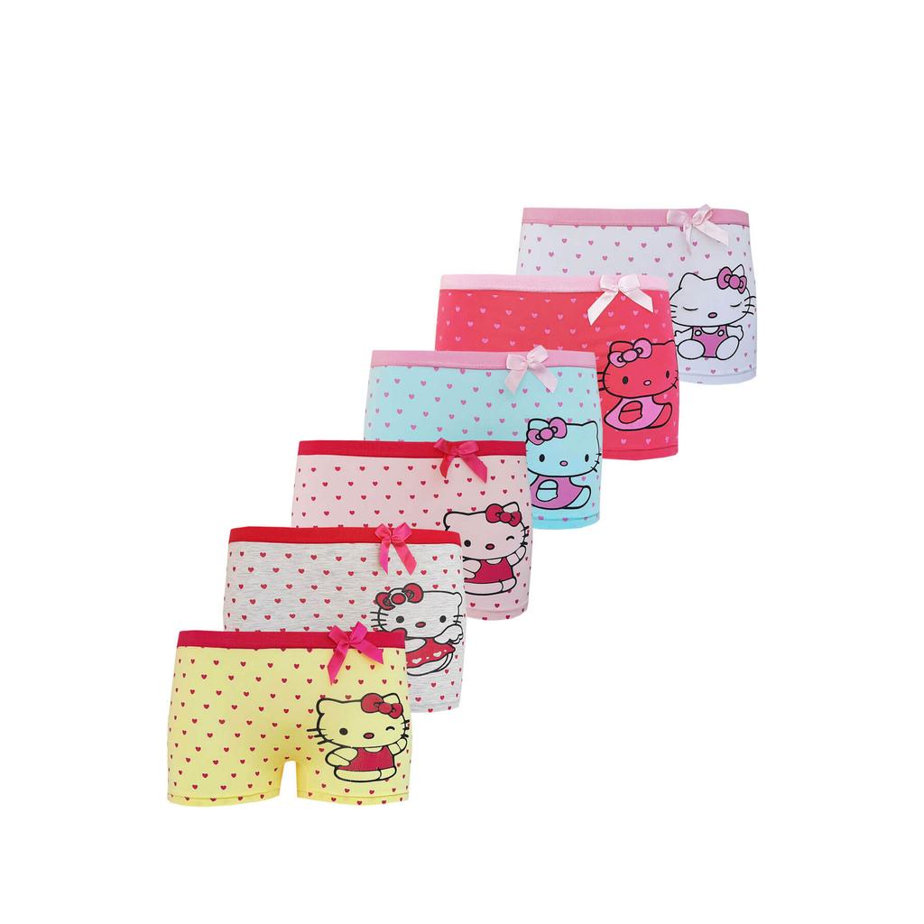 Set de 6 fete Cute Kitten Boxer Bumbac Lycra Fun
