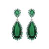 Earrings - LUXENTER - Cakrolm - Metal Alloy - Emerald Zirconia - Rhodium Finish