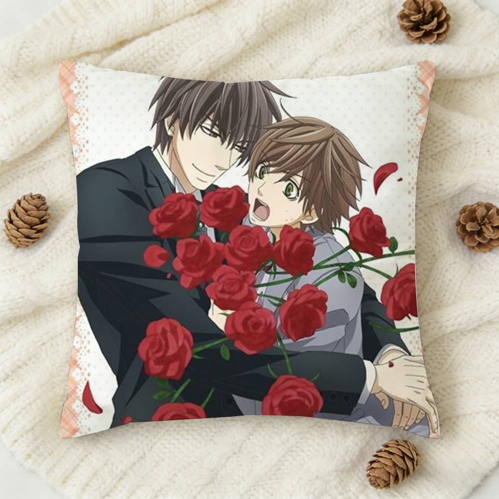 pc Sekai Ichi Hatsukoi Cartoon Style Doublesided Printed Square Decorative Cushion Cover for Sofa Living Room Home Decor