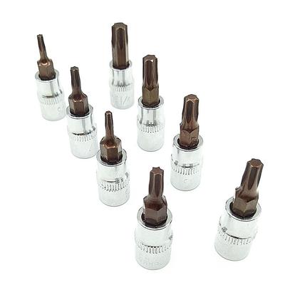T15 Bit Socket Torx T20 T25 T27 T30 T40 T8 6.35mm / 1/4 Inch