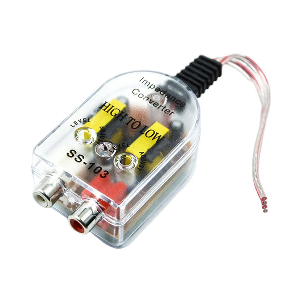 12V Car Audio High to Low Adjustable RCA Line Subwoofer Audio Impedance Converter low audio filter audio output