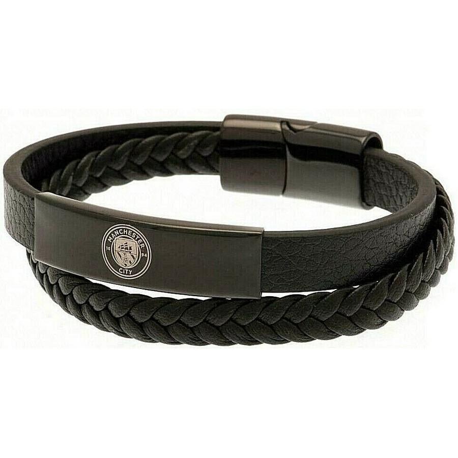 Manchester City F.C. Leather Crest Bracelet
