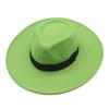 European and American Felt Hat Big Edge Cm Woolen Top Hat Autumn and Winter Square Black Webbing Men's and Women's Jazz Hat
