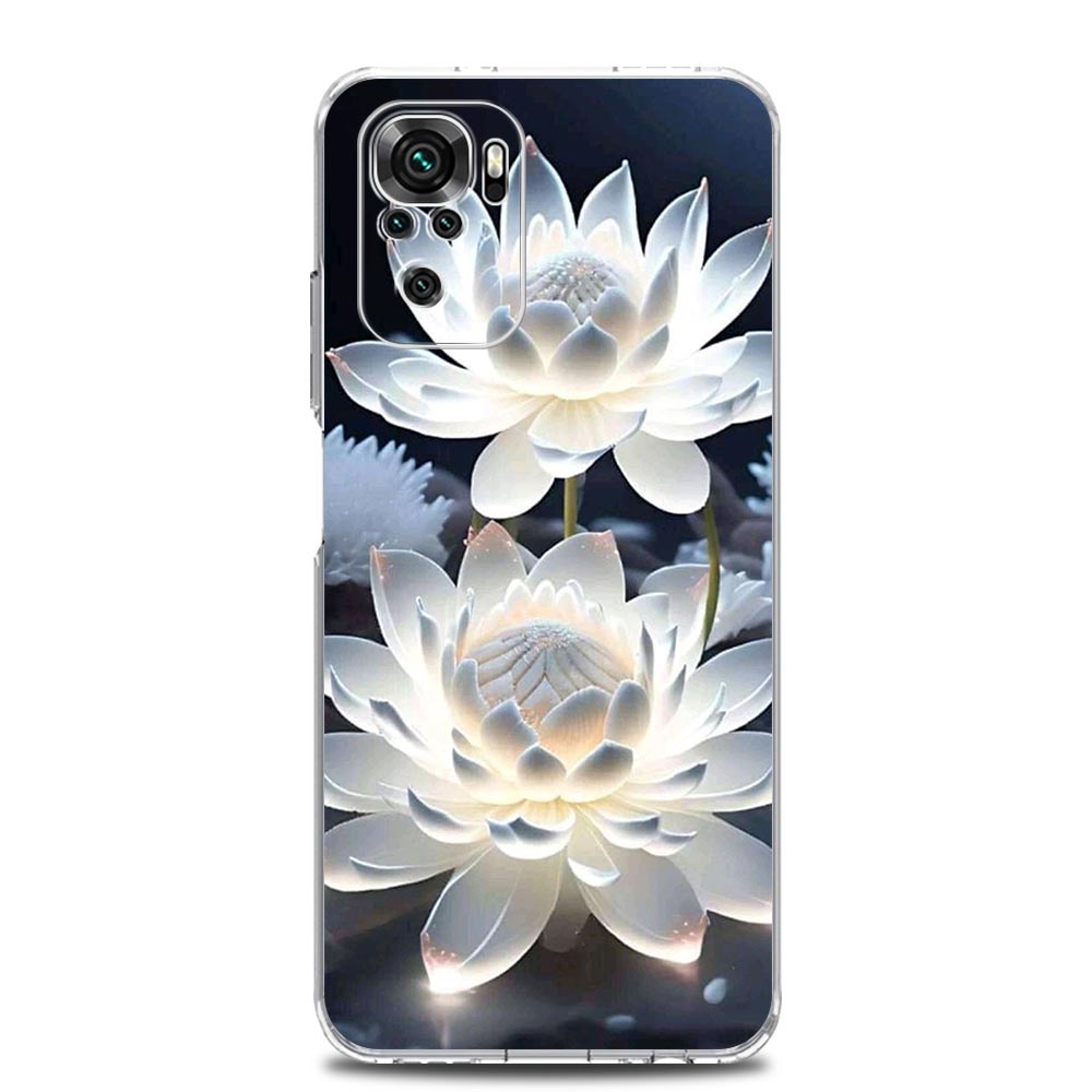 Luxury Lotus Flower Soft TPU Phone Case For Xiaomi Redmi Note 15 14 13 12 4G 10 11 Pro Plus 5G 14C 13C 12C 10C 9A Cover