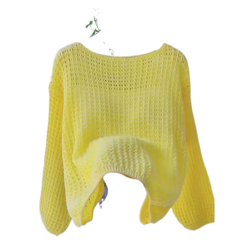 Women's Lightweight Sheer Knit Cardigan - Loose Fit, Long Sleeve, Sun Protection for Spring/Summer