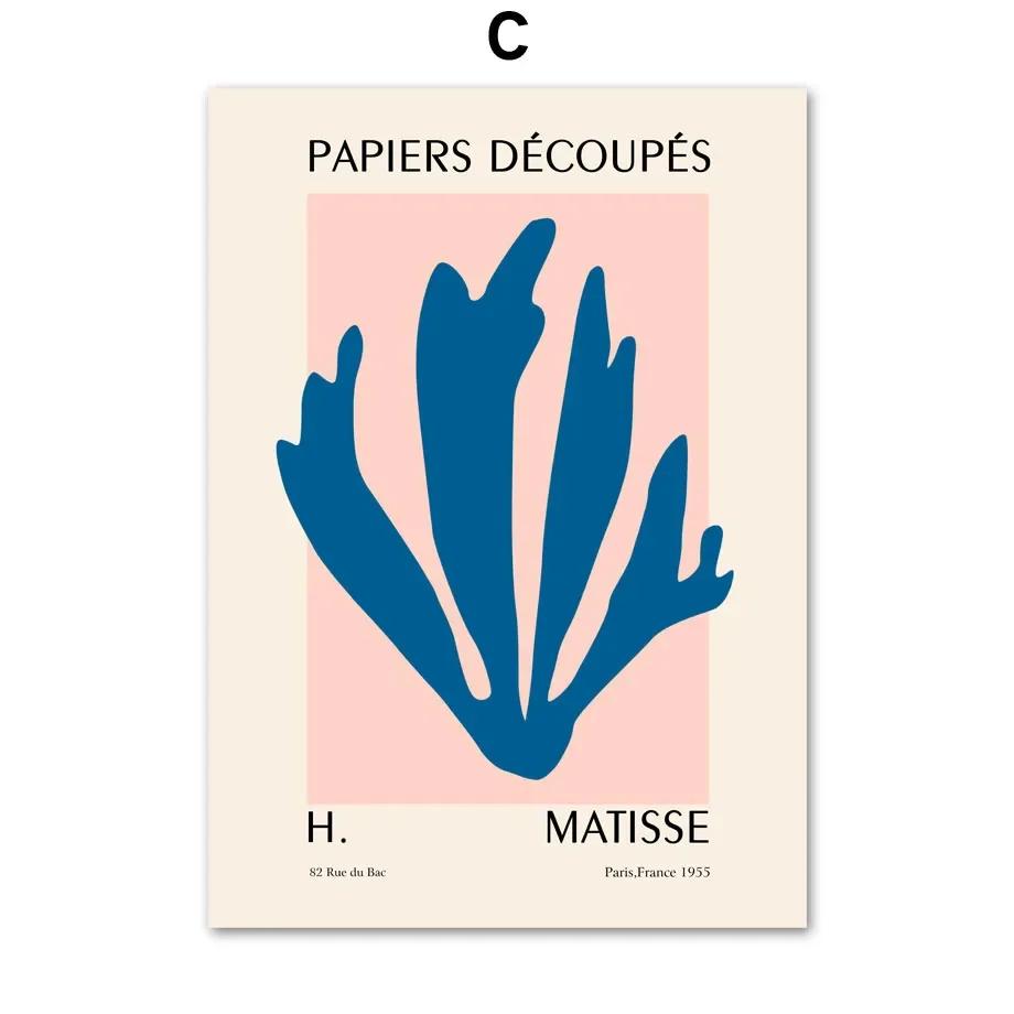 Matisse Blue Abstract Line Woman Leaf Wall Art Canvas Painting Nordic Posters And Prints Wall Picture For Living Room Home Decor