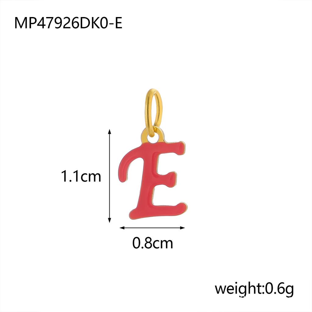 CARLIDANA Simple Gold Plated Stainless Steel Jewelry Alphabet Pendant Small Mini Colorful Oil Drop Initial Letter Necklace