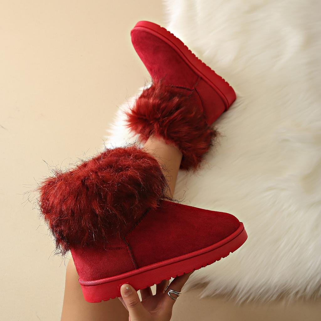 Fashion Women Boots New Fashion Thickened Fluff Snow Boots Woman Winter Warm Boots Outdoor Comfortable Soft Shoes Women Botas De Mujer