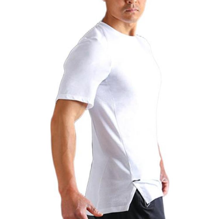 Nike Solid Color Crew Neck Pullover With Logo Print Short Sleeve T-Shirt Men Tops White 830950-100