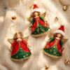 Reusable Wood Holiday Decorations 6/10/12/24/36PCS 2D Flat Wooden Angel Christmas Ornaments, Hanging for Xmas Shaped Tree Trims Tree, Wall,