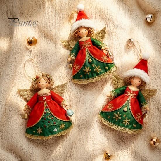 Reusable Wood Holiday Decorations 6/10/12/24/36PCS 2D Flat Wooden Angel Christmas Ornaments, Hanging for Xmas Shaped Tree Trims Tree, Wall,