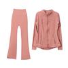 Women's Flare Pants & Jacket Set - Slim Fit Long Sleeve Outerwear for Running & Yoga
