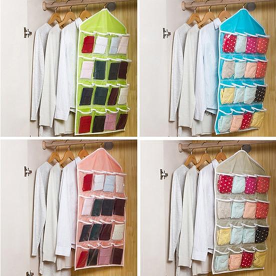 16 Pockets Clear Over Door Hanging Bag Shoe Rack Hanger Storage Organizer