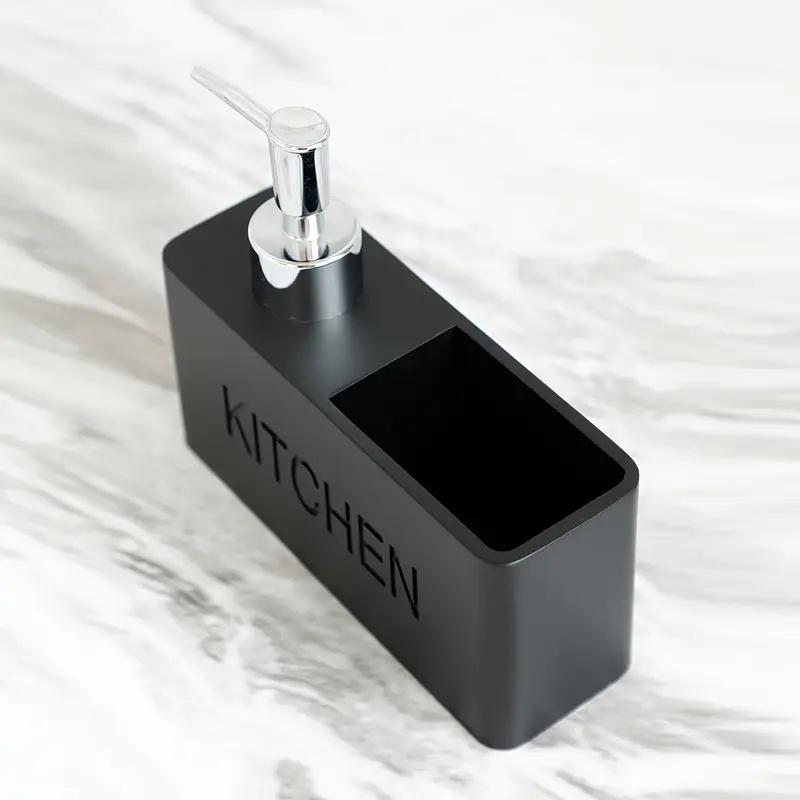 Multifunctional Soap Dispenser, Countertop Lotion Bottle with Sponge Holder, Bathroom Liquid Soap Dispenser, Practical Sink Refi