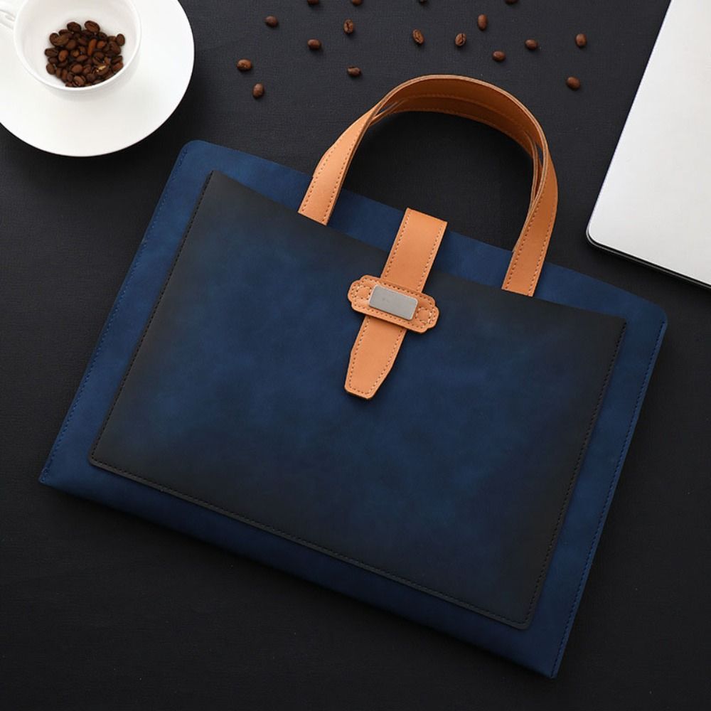 

Винтажная сумка для документов, водонепроницаемый портативный портфель с пряжкой, ручная сумка для документов, офис коричневый